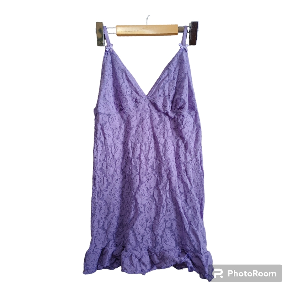 LA VIE EN ROSE Purple Floral Lace Cami Size XL